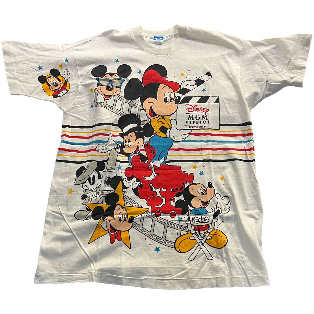 Vintage Disney MGM Studios Mickey Mouse Graphic Tee Single Stitch Made in USA OS